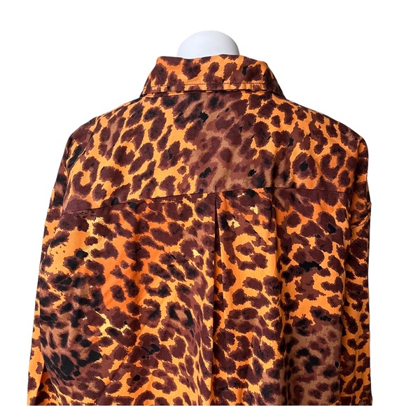 Native Youth Oversized Shacket in Bright Leopard Print, Sz L - Picture 8 of 11
